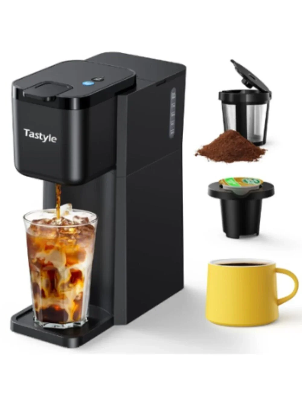 Mini Iced Coffee Maker – Single Serve Iced & Hot, K-Cup & Ground, 6-14oz NIB